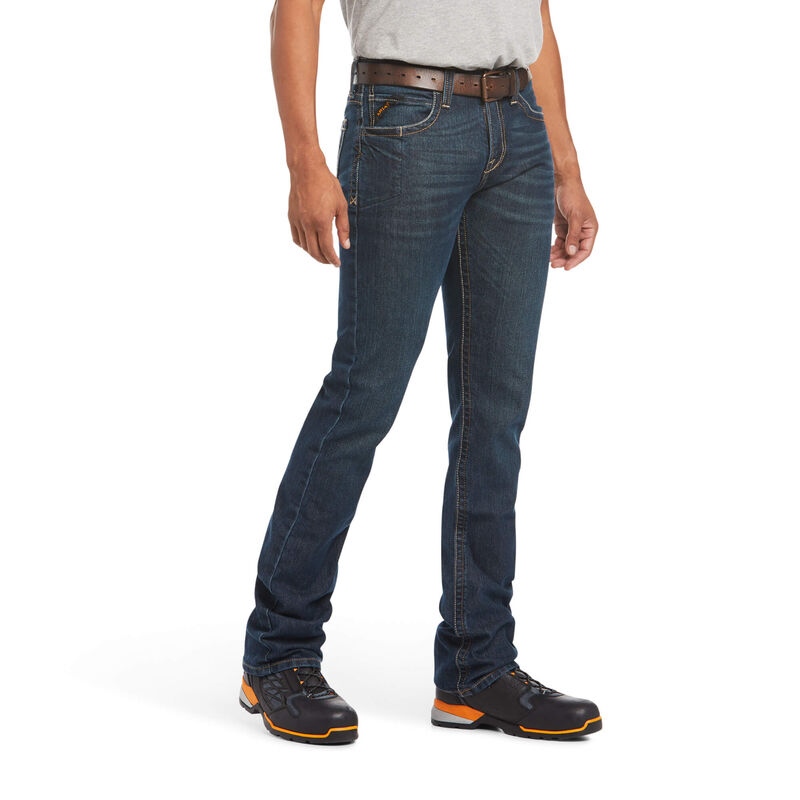 Ariat Jeans Herren - Rebar M7 Durastretch Edge Stackable Straight Leg DunkelBlau ( FQKYC-9210 )